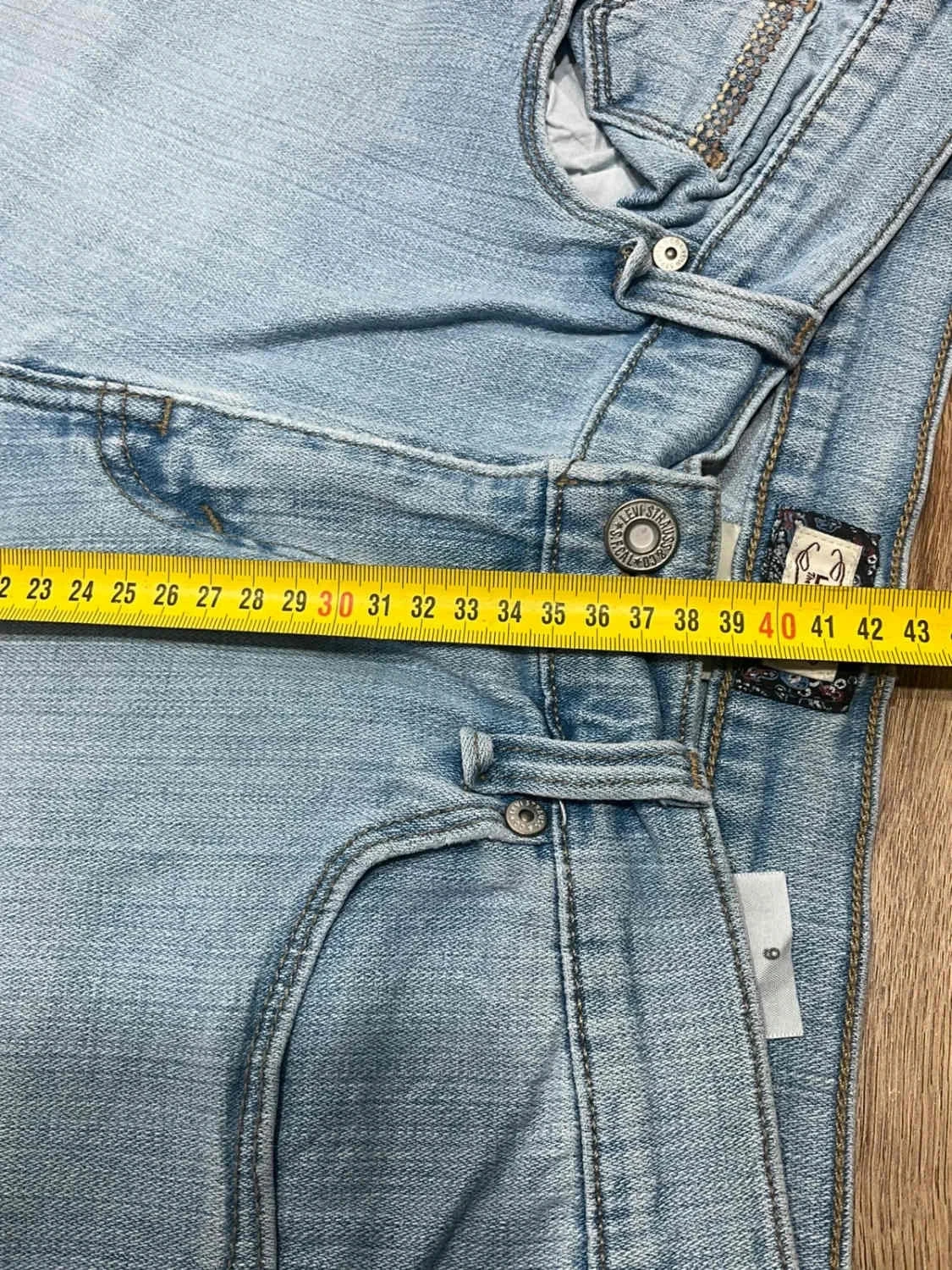 Short Levi's 515 Capri Taille 9 Vintage Coton Bleu Clair Slv 022 – photo 13